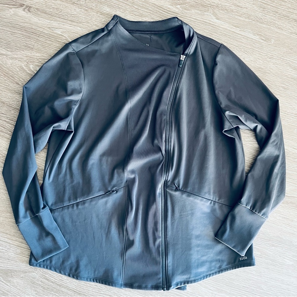 Zuda z-move knit moto jacket gray sz 1X